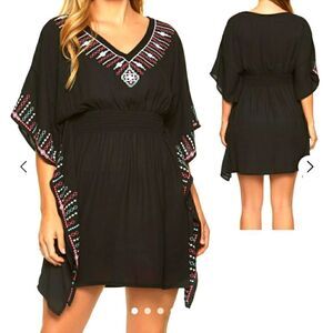 DOTTI Embroidered Swim Beach Coverup